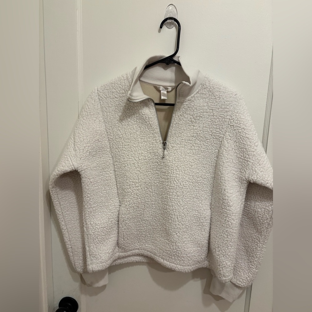 Banana Republic Luxespun Crop Pullover Sweater Cream S